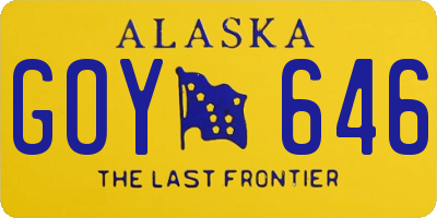 AK license plate GOY646
