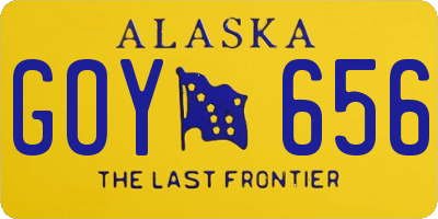 AK license plate GOY656