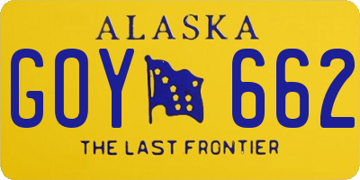 AK license plate GOY662