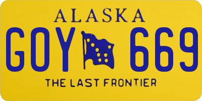 AK license plate GOY669