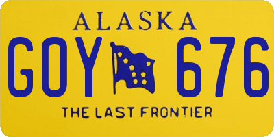 AK license plate GOY676