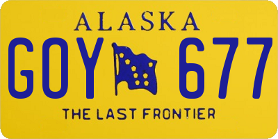 AK license plate GOY677