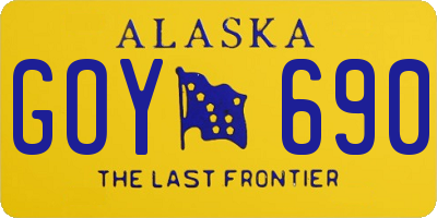 AK license plate GOY690