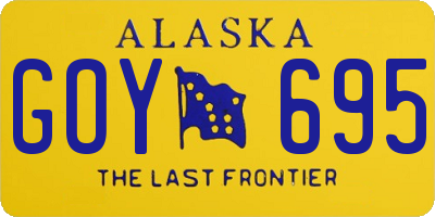 AK license plate GOY695
