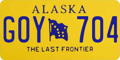 AK license plate GOY704