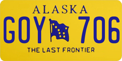 AK license plate GOY706
