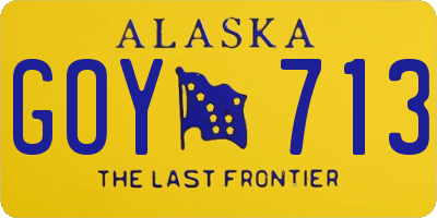 AK license plate GOY713