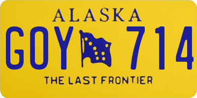 AK license plate GOY714