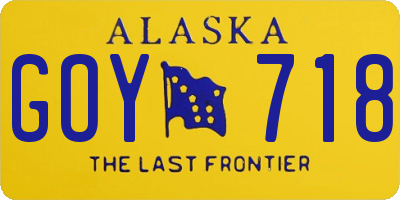 AK license plate GOY718