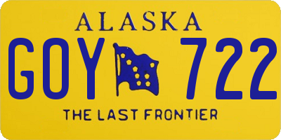 AK license plate GOY722