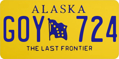 AK license plate GOY724