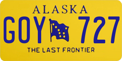 AK license plate GOY727