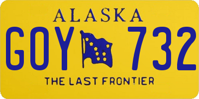 AK license plate GOY732