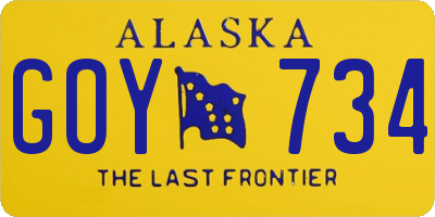 AK license plate GOY734