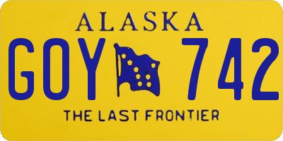 AK license plate GOY742