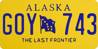 AK license plate GOY743