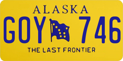 AK license plate GOY746