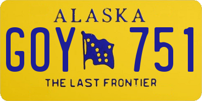 AK license plate GOY751