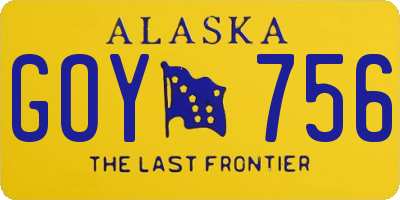 AK license plate GOY756