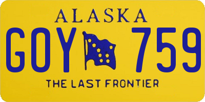 AK license plate GOY759