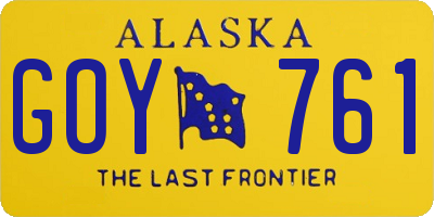 AK license plate GOY761