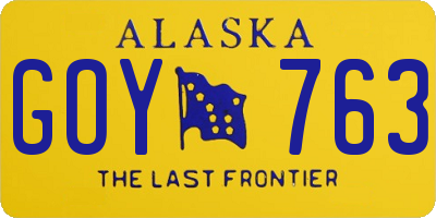 AK license plate GOY763