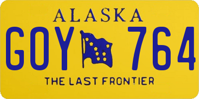 AK license plate GOY764