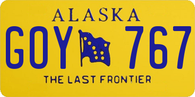 AK license plate GOY767
