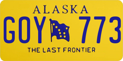 AK license plate GOY773