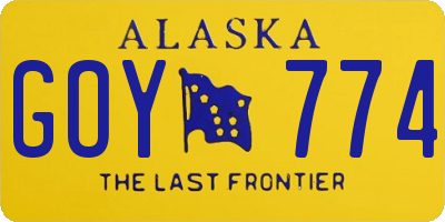 AK license plate GOY774