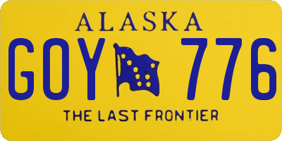 AK license plate GOY776
