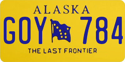 AK license plate GOY784