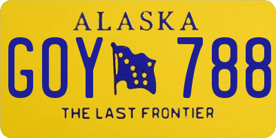 AK license plate GOY788