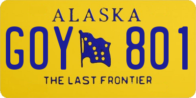 AK license plate GOY801