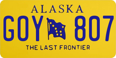 AK license plate GOY807