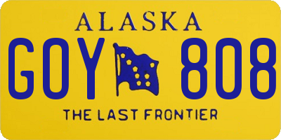 AK license plate GOY808