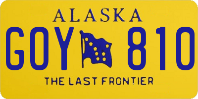 AK license plate GOY810