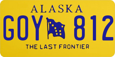 AK license plate GOY812