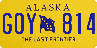 AK license plate GOY814