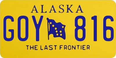 AK license plate GOY816