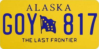 AK license plate GOY817