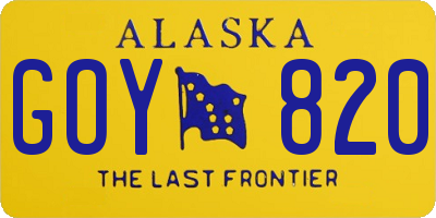 AK license plate GOY820