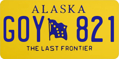 AK license plate GOY821