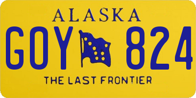 AK license plate GOY824