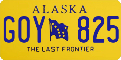 AK license plate GOY825
