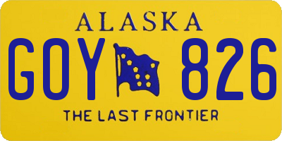 AK license plate GOY826