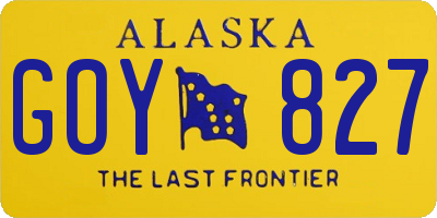AK license plate GOY827