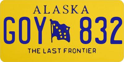 AK license plate GOY832