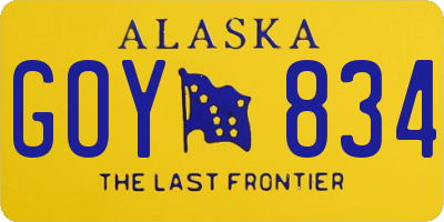 AK license plate GOY834