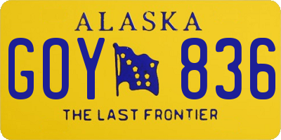 AK license plate GOY836